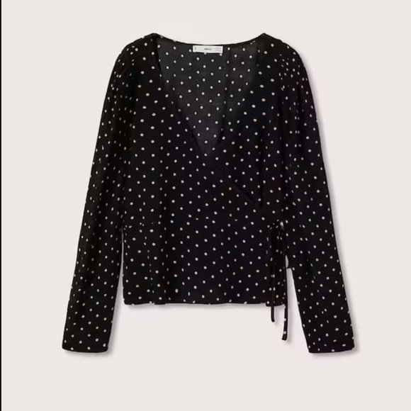 Mango polka-dot wrap blouse - Picture 10 of 13